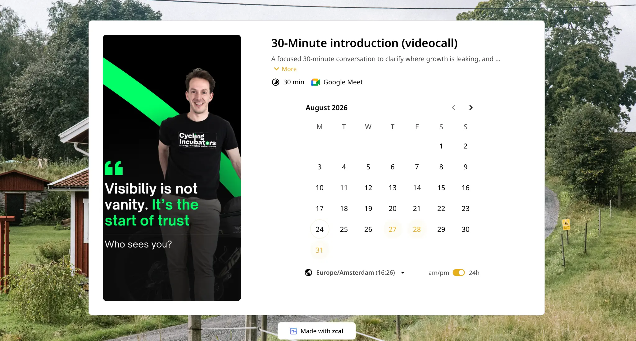 Branded zcal booking page by Loek Luijbregts