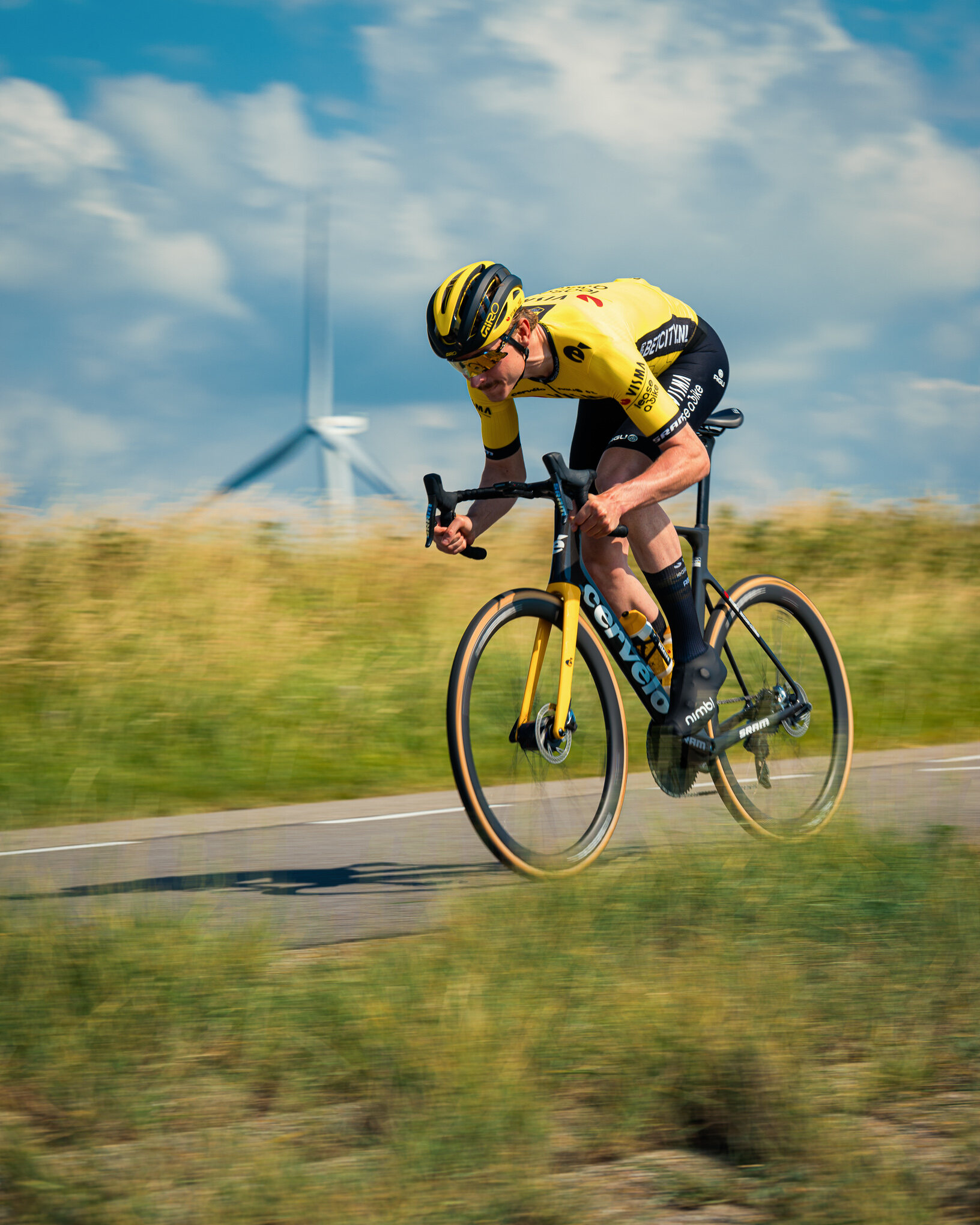 Visma Lease a Bike rider during the GRAVAA global launch